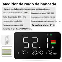 Medidor De Nível De Som Digital LCD Grande 30-130dBA Desktop Noise Decibel Monitoring Tester