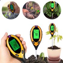 Medidor de ph Digital Solo Umidade Temperatura Intensidade de Luz Portatil Sonda Terra phmetro