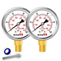 Medidor de pressão Aetralyb, cheio de glicerina, 2 polegadas, 0-100 psi, pacote com 2 Medidor de pressão Aetralyb, cheio de glicerina, 2 polegadas, 0-100 psi, pacote com 2