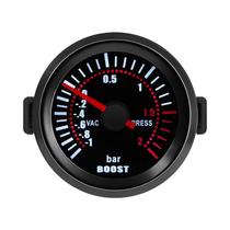 Medidor De Pressão Turbo LED 12V Para Carro 52mm 2" Com Lente Fumê Indicador Mecânico Acessórios