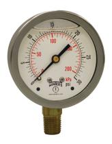 Medidor de pressão Winters Instruments PFQ802 em aço inoxidável Medidor de pressão Winters Instruments PFQ802 em aço inoxidável