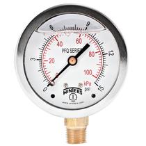 Medidor de pressão Winters, mostrador de 2,5 cm, cheio de líquido 0-15 psi/kPa Medidor de pressão Winters, mostrador de 2,5 cm, cheio de líquido 0-15 psi/kPa