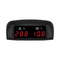 Medidor De Temperatura Da Água E Voltagem Para Carro 2 Em 1 Com Display LCD Duplo E Adaptador De