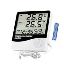 Medidor de Temperatura e Umidade Digital Termo Higrômetro para Estufa Piscina Aquário Consultório Hospital Chocadeira