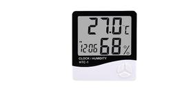 Medidor de Temperatura e Umidade HTC-1 com Visor LCD e Função de Alarme