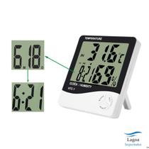 Medidor De Umidade Ar E Temperatura Relogio Digital Htc-1 - Maxpow