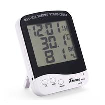 Medidor De Umidade Ar E Temperatura Relógio Digital - MaxPow