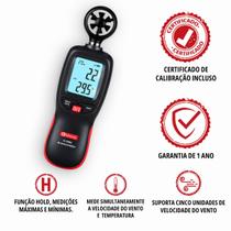 Medidor de Velocidade Vento com Certificado de Calibração Anemômetro Digital Portátil Instrucorp IC5000