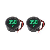 Medidor De Voltagem Digital LED À Prova d'Água 4-100V DC 12V 24V Voltímetro Redondo Para Carro