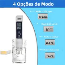 Medidor Digital De Qualidade Da Água Branco TDS EC 0-9990 PPM Ferramenta Química Multifuncional