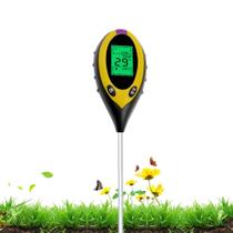 Medidor Digital para Solo, Jardinagem, 4 em 1 pH, Medição de Temperatura, Umidade e Luminosidade