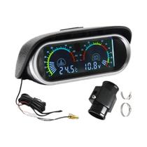 Medidor Duplo 2 Em 1 Lcd Digital Carro Caminhão Temperatura Da Água E Voltímetro 12v 24v Com Sensor