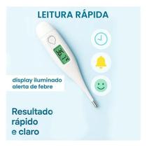 Medidor Eletrônico de Febre Termômetro Digital Sensor Rápido Resultado 1 Minuto Praticidade