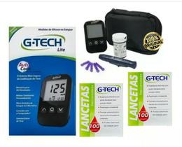Medidor Glicose Diabetes Completo + 200 Lancetas G -tech - ACCUMED