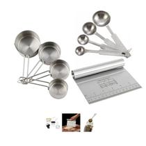 Medidor Inox 8 Peças Xícaras Colheres e Espátula Multiuso