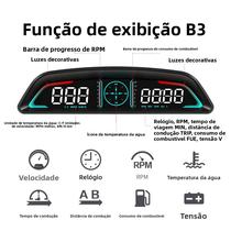 Medidor OBD Multifuncional B3 Com Display Head-Up: Velocidade, RPM, Consumo De Combustível, Medidor OBD Multifuncional B3 Com Display Head-Up: Velocidade, RPM, Consumo De Combustível,