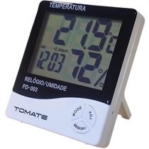 Medidor Temperatura Umidade Termo Higrômetro Digital Relógio