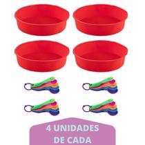 Medidora 5 Pç + Forma de Silicone 24cm Redonda Sortida 4Un