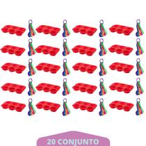 Medidora 5 Pçs + Forma de Silicone Cupcake Sortida 20Un