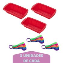 Medidora 5 Pçs + Forma de Silicone Para Pães Sortida 3Un - QUALITY HOUSE Medidora 5 Pçs + Forma de Silicone Para Pães Sortida 3Un - QUALITY HOUSE
