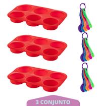 Medidora 5 Pçs + Forma de Silicone Para Pães Sortida 3Un