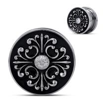 Medidores de ouvido COOEAR Vintage Floral Screw Back em aço inoxidável Medidores de ouvido COOEAR Vintage Floral Screw Back em aço inoxidável