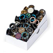 Medidores de ouvido Flesh Plugs COOEAR 10 pares de aço inoxidável 6-25 mm Medidores de ouvido Flesh Plugs COOEAR 10 pares de aço inoxidável 6-25 mm