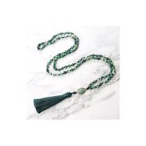 Meditação de Oração Japa Mala, Ágata Verde, 108 Miçangas