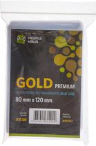 Meeple Vírus Gold Premium 100 Sleeves Transparentes 80x120mm