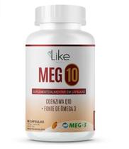 Meg 10 Coenzima Q10 Ômega 3 Like Brasil 60 Cápsulas Energia e Saúde Cardiovascular