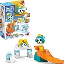 Mega Bloks Peek A Blocks Penguin Slide with Big Building Blocks, Building Toys for Toddlers (14 Pieces)