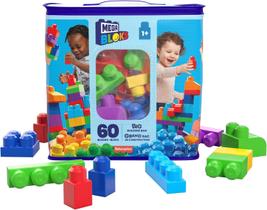 Mega Bloks Sacola Azul com 60 Blocos de Montar Mattel DCH55