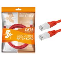 Mega Cabo Patch Cord Cat6 Ftp Vermelho 2 Metros - 5+