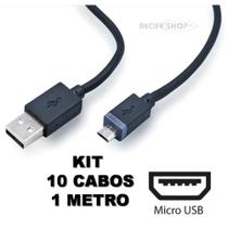 Mega Combo 10 Cabos USB Tipo V8 Resistência Desempenho Superior