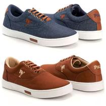 Mega Combo 2 Pares de Tênis Masculino Polo Joy em lona, solado macio e confortável Tamanho Grande