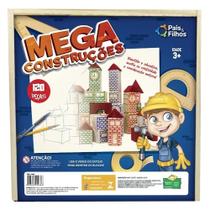 Mega Construções Caixa Madeira 120 Peças
