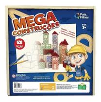 Mega construcoes estojo 120 pcs - madeira