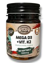 Mega D3 + K2 60 Softgels Canteiro de Ervas Mega D3 + K2 60 Softgels Canteiro de Ervas