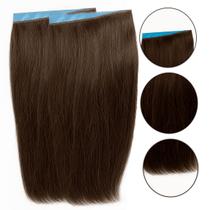 Mega Hair Fita Adesiva castanho liso INVISIVEL 60cm 2 telas 20g