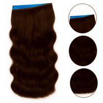 Mega Hair Fita Adesiva castanho ondulado INVISIVEL 70cm 1 tela 30g