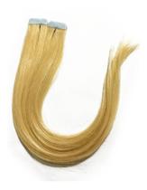 Mega Hair Fita Adesiva Loiro Cor 10 50Cm 20 Peças 50Gr