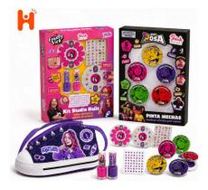 Mega Kit Beleza Katlen Bolsa Tênis + Studio Nails Unhas Esmalte + Pinta Mechas Cabelo Colorido Turma Dos Rosa Kit Comple