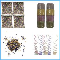 Mega kit carnaval 4 pacotes confete e 2 tubos serpentina