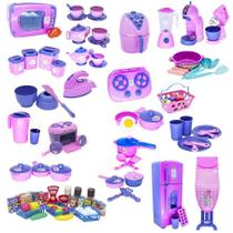 Mega Kit Completo Infantil Cozinha Eletro Mercado 113Pç