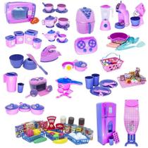 Mega Kit Completo Infantil Cozinha Eletro Mercado 126Pç
