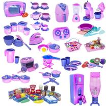 Mega Kit Completo Infantil Cozinha Eletro Mercado 131Pç