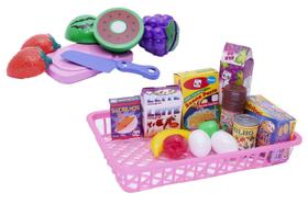 Mega Kit Infantil Fogão Mercado Comida Fruta Legume 72P