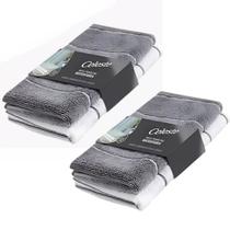 Mega Panão Kit 4 Unids Pano de Chão Limpeza em Microfibra 80x50cm Celeste CLT-824