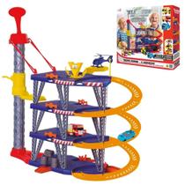 Mega Parking Elevador Pista Radical C/ Carrinho e Helicóptero - Posto Lava Rápido