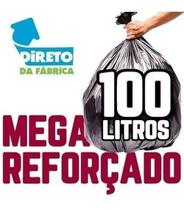 Mega Reforçado Saco De Lixo 100 Litros 200 Un Preto